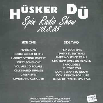 Hüsker Dü Spin Radio Show counterfeit 12