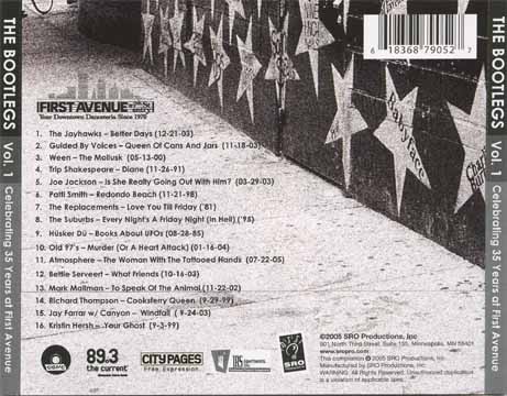 The Bootlegs Vol. 1 CD back