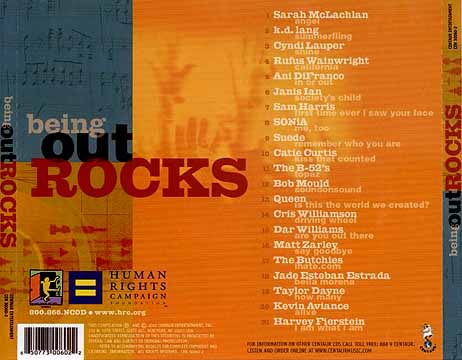 Being Out Rocks CD back