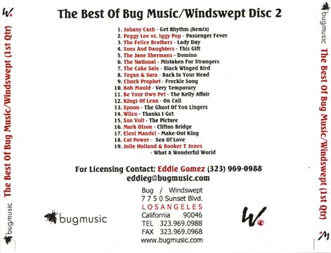 Best Of Bug Music/Windswept CD back