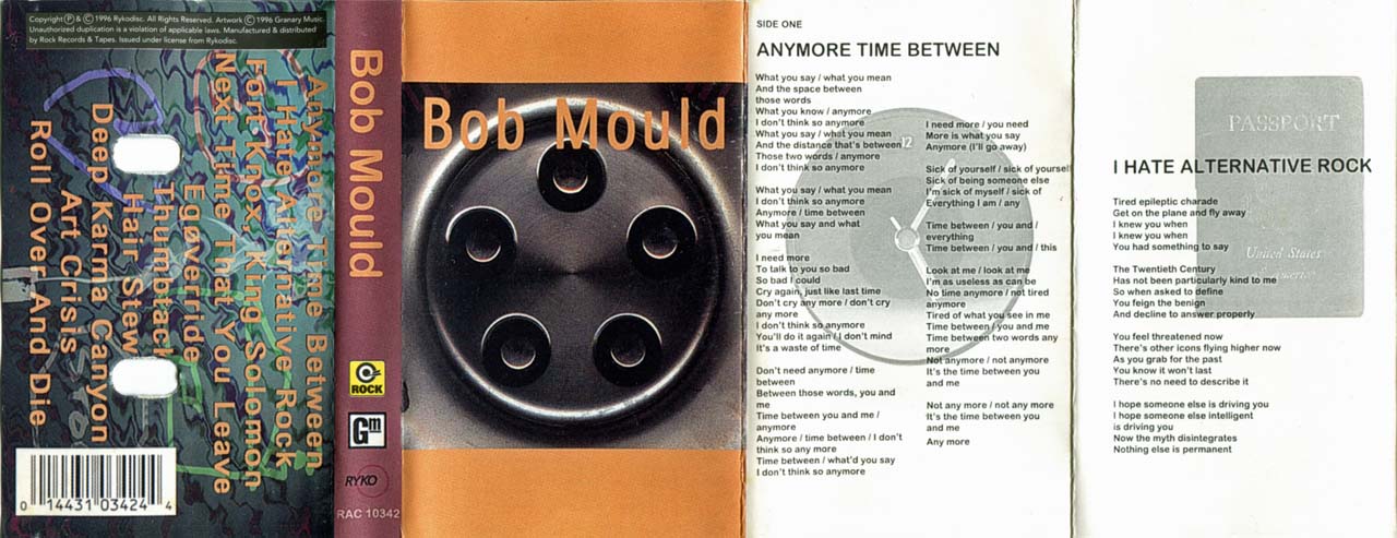  Bob Mould cassette [Thailand] inlay exterior unfolded, part 1