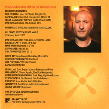 Bob Mould — Body Of Song CD credits