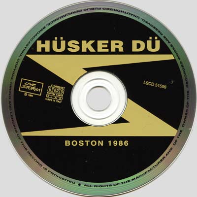 Hüsker Dü Boston 1986 boot CD artwork
