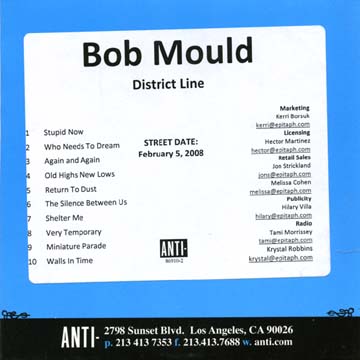 District Line advance CD cover art back