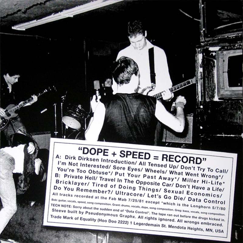 DOPE + SPEED = RECORD album cover back