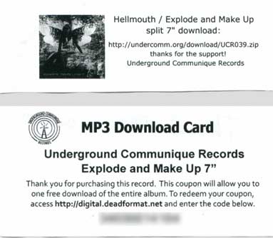 Hellmouth/Explode & Make Up split 7" download slips