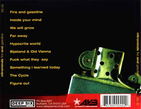 Nitrominds Fire And Gasoline CD back