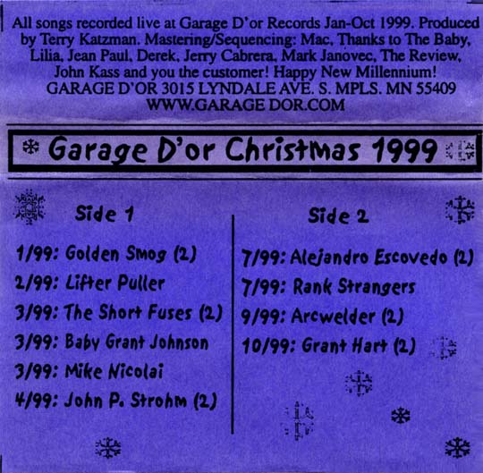 Garage D'Or Christmas '99 cassette inlay