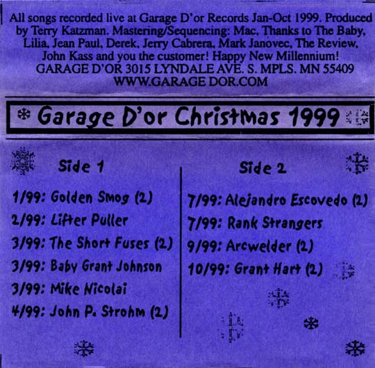 Garage D'Or Christmas '99 cassette inlay