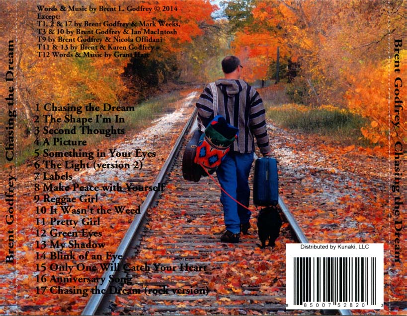 Brent Godfrey — Chasing The Dream CD back inlay