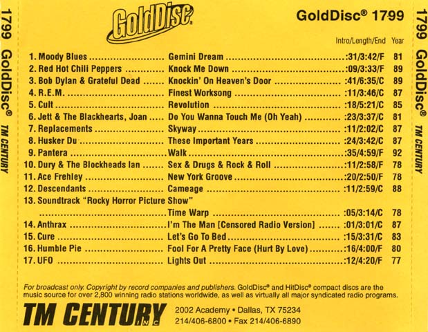 GoldDisc (1799) CD back