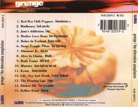 Grunge/The Alternative Compilation CD back