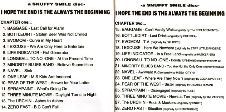 I Hope The End Is Always The Beginning track list pages