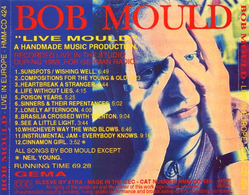 Bob Mould — Live In Europe bootleg CD back