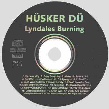Hüsker Dü Lyndales Burning boot CD artwork