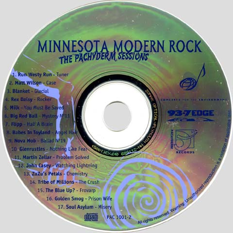 Minnesota Modern Rock: The Pachyderm Sessions CD disc artwork