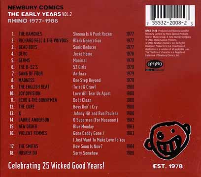 Newbury Comics/The Early Years Vol. 2 CD back