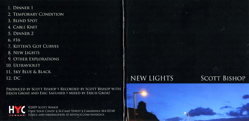 New Lights CD cover exterior unfolded