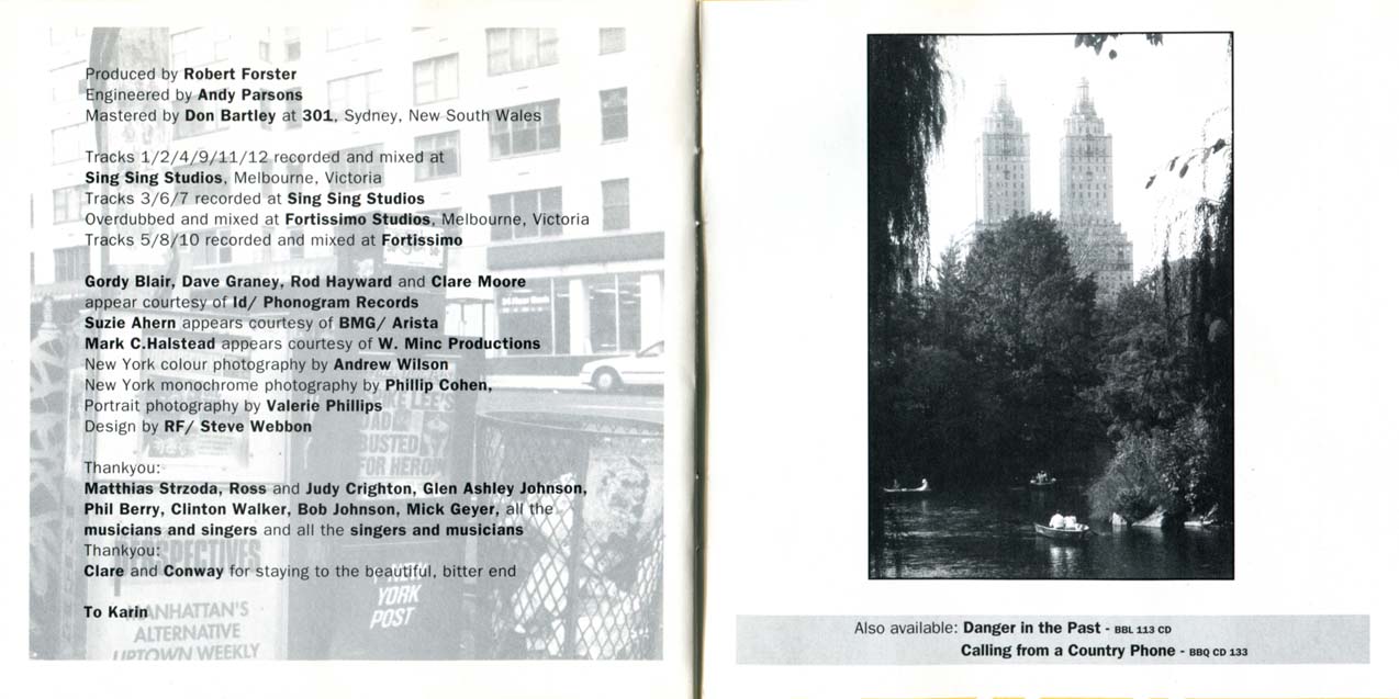 I Had A New York Girlfriend CD insert pages 10-11