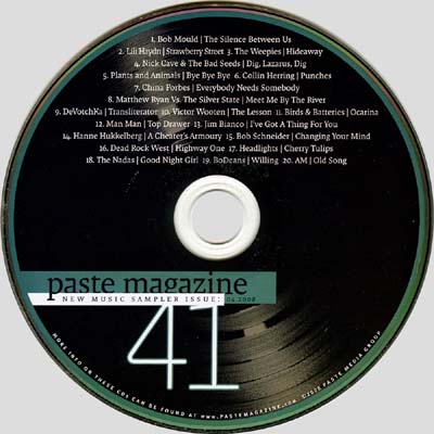 Paste Magazine 41 New Music Sampler CD artwork
