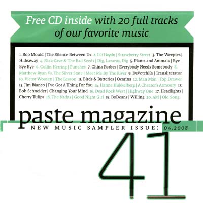 Paste Magazine 41 New Music Sampler CD front