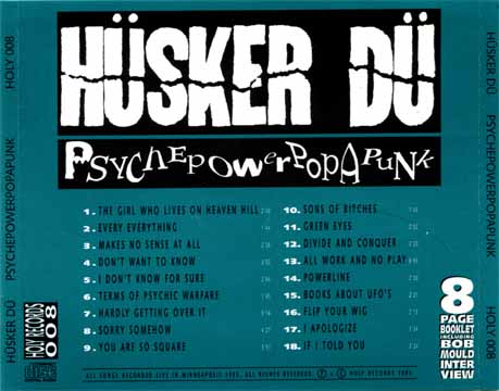 Hüsker Dü Psyche Power Pop A Punk boot CD back