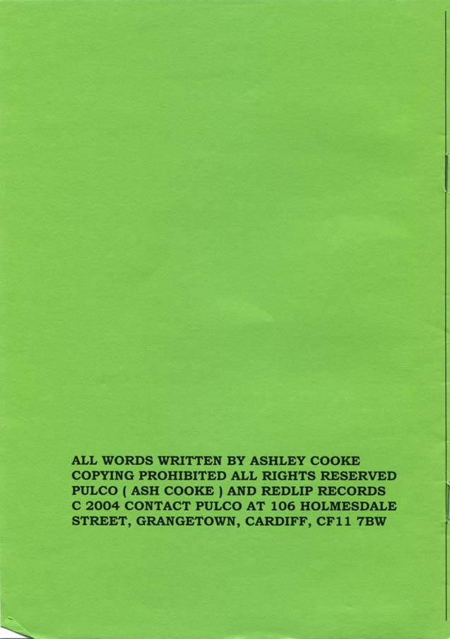 Pulco — Wengen CD lyrics booklet back page