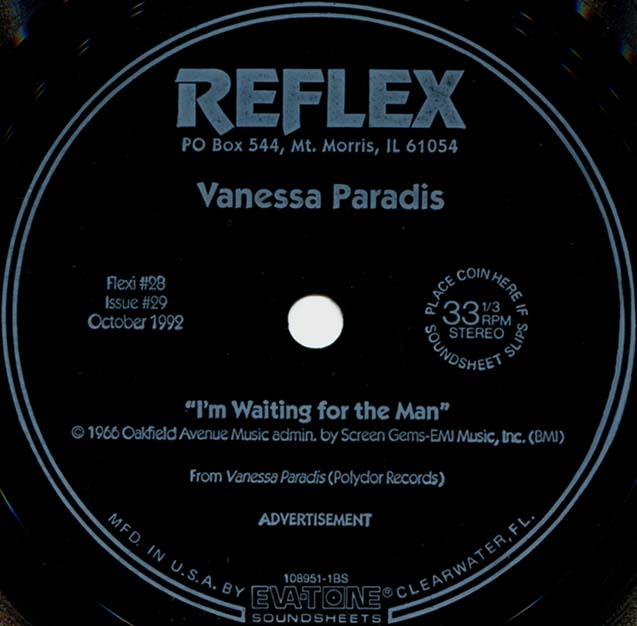Vanessa Paradis — flexidisc b-side label detail