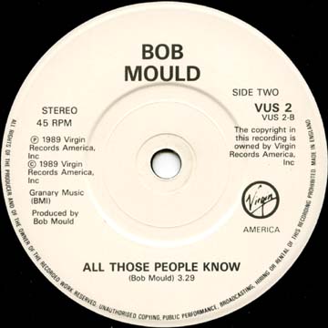 Bob Mould — See A Little Light UK 7" B-side label