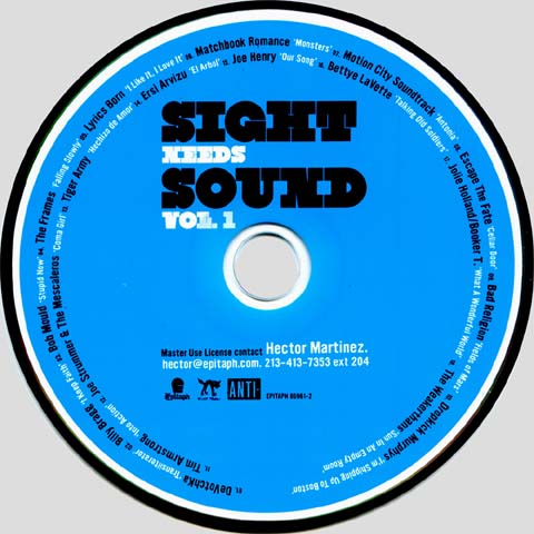 Sight Needs Sound Vol. 1 sampler CD disc artwork