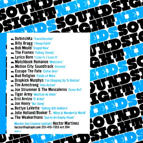 Sight Needs Sound Vol. 1 sampler CD disc artwork