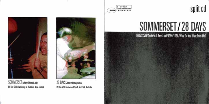 Sommerset/28 Days Split CD inlay