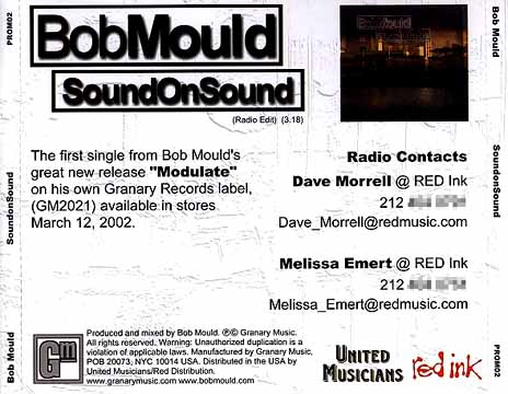 SoundOnSound promo CD back