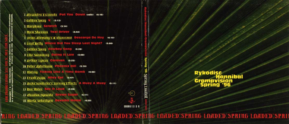 Spring Loaded promo compilation CD gatefold exterior unfolded