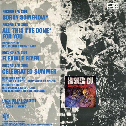 Hüsker Dü — Sorry Somehow 2x7" sleeve back