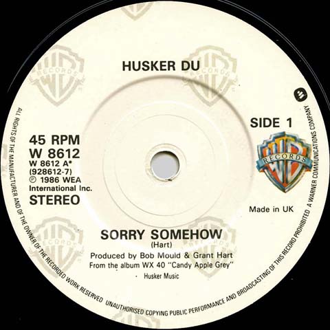 Sorry Somehow 7" A-side label