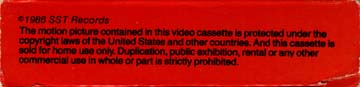The Tour VHS video package flap