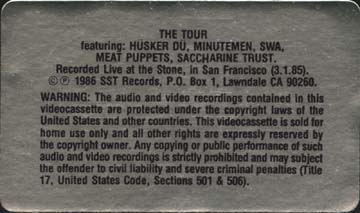 The Tour VHS video label