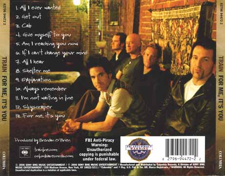 Train — For Me, It's You CD back