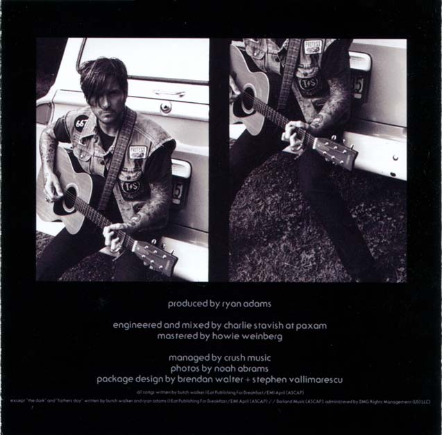 Butch Walker — Afraid Of Ghosts CD insert back