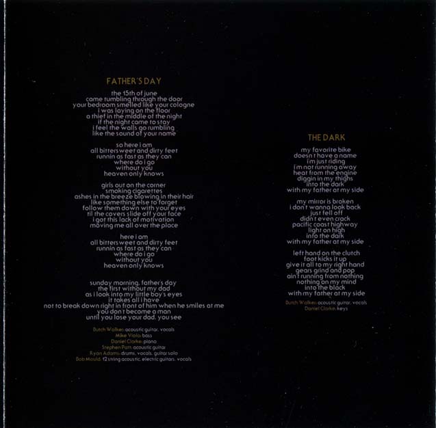 Butch Walker — Afraid Of Ghosts CD insert Mould page