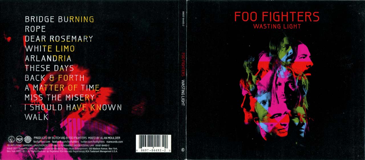 Foo Fighters — Wasting Light CD digipak exterior unfolded