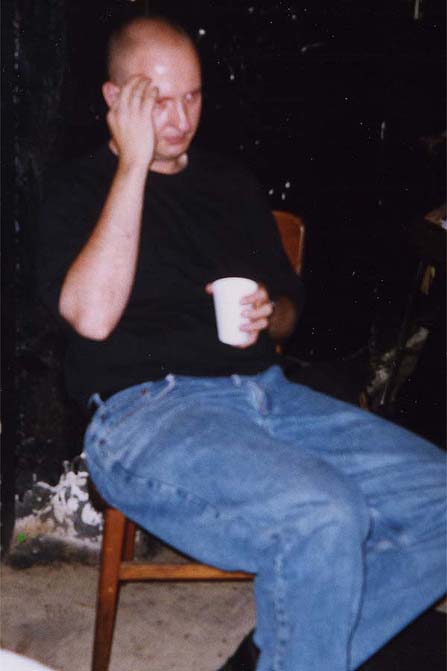 Bob drinking coffee, 1st Avenue, Minneapolis MN, 13 Sep 1998