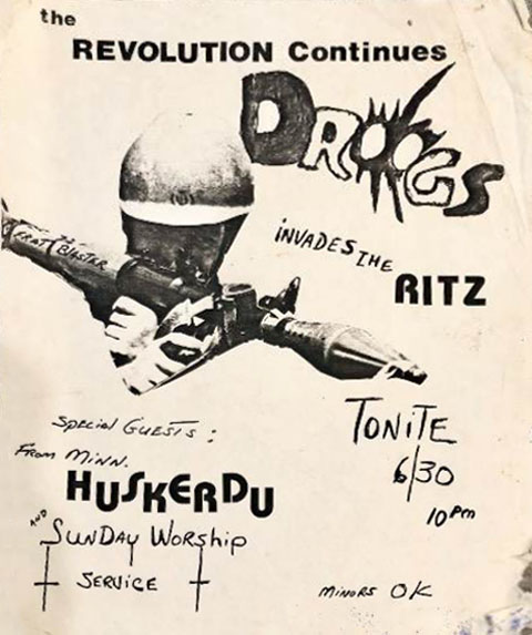 Hüsker Dü 30 Jun 1982 flyer (Ritz, Austin)