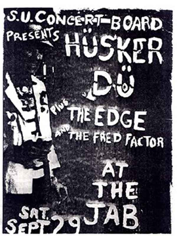 Hüsker Dü flyer, 29 Sep 1984, Jabberwocky, Syracuse University (1)