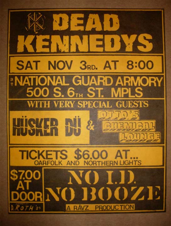 Hüsker Dü flyer, 03 Nov 1984, National Guard Armory, Minneapolis