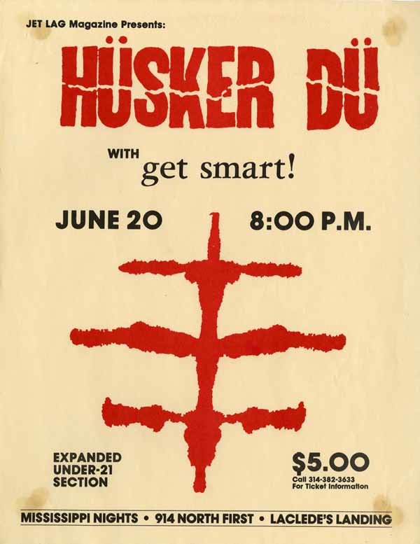 Hüsker Dü 20 Jun 1985 flyer