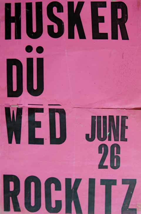 Hüsker Dü 26 Jun 1985 flyer