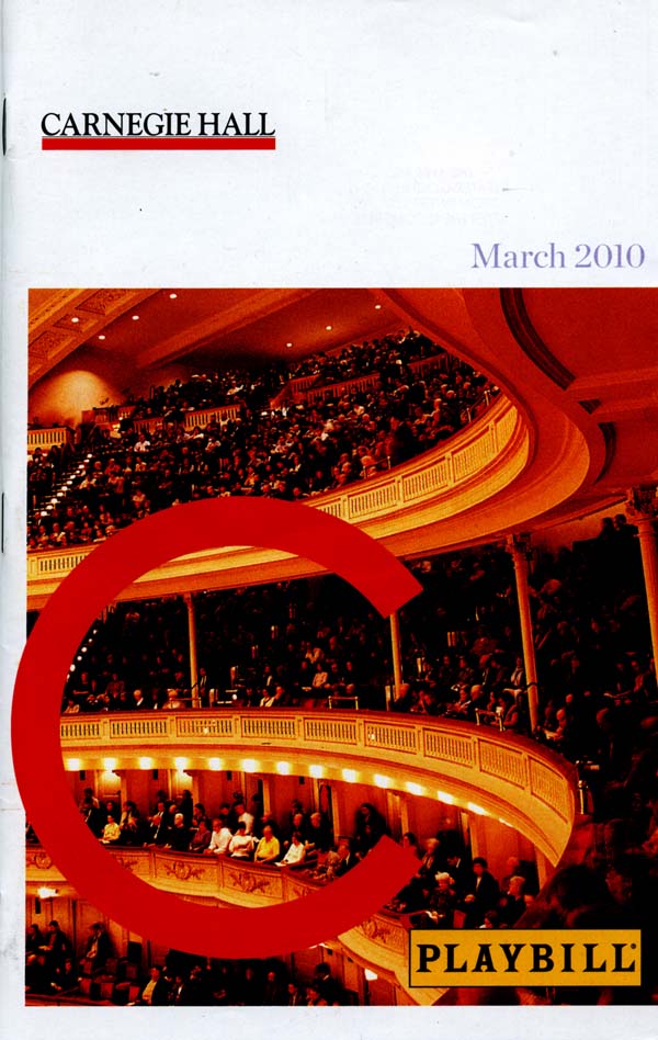 Carnegie Hall March 2010 Playbill cover
