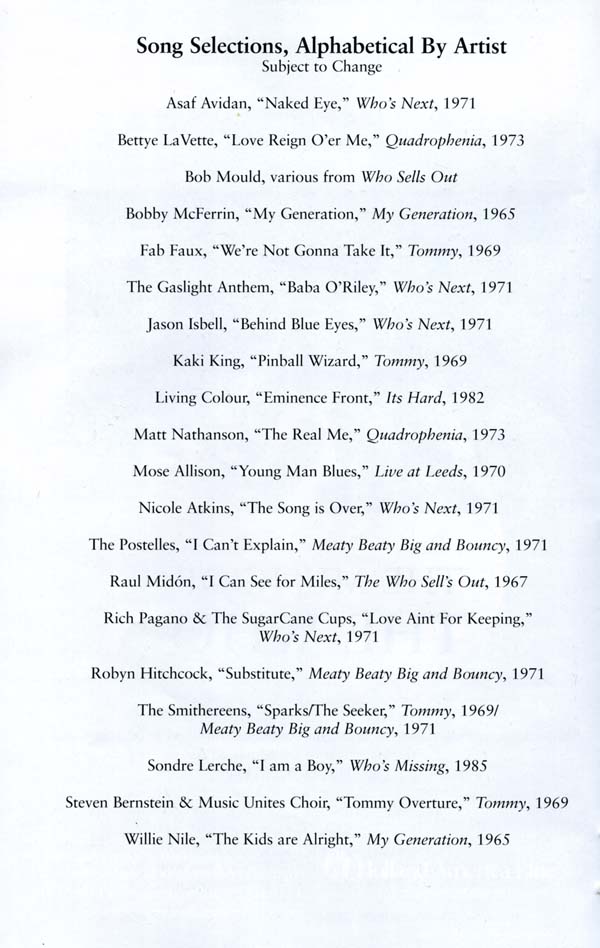 Carnegie Hall March 2010 Playbill concert lineup page